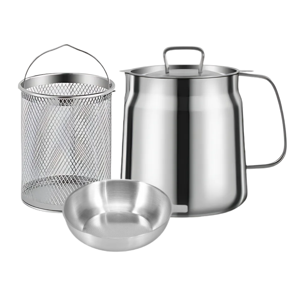 Friteuse en acier inoxydable 2 en 1 -2000ml - Ozerty