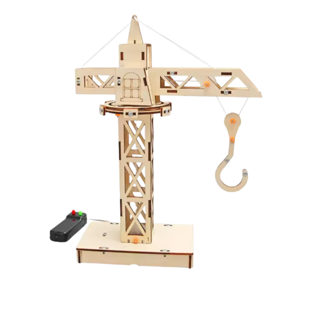 Jouet d'apprentissage construction en bois à assembler -Grue - Ozerty