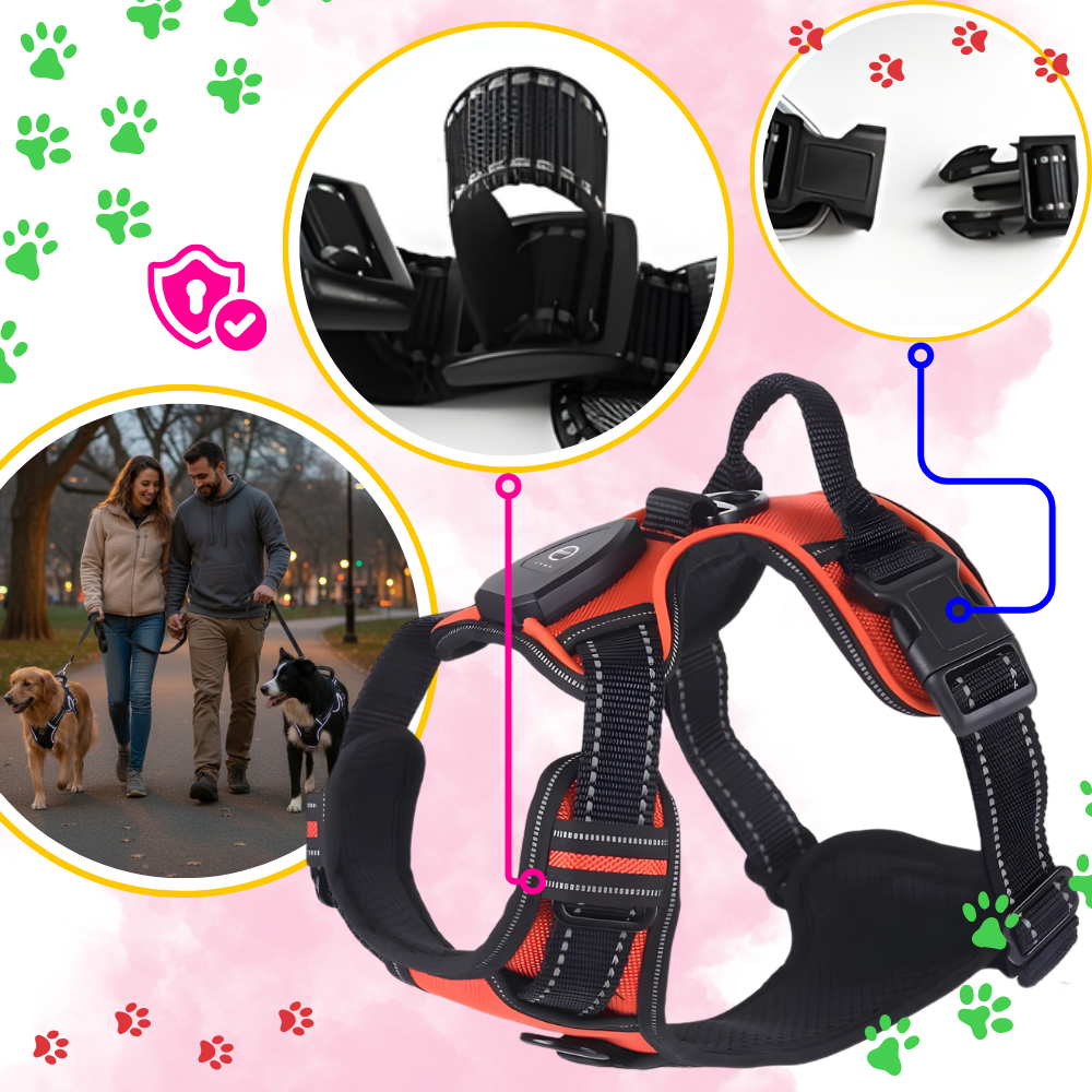Harnais pour chien avec lumière LED clignotante - Ozerty