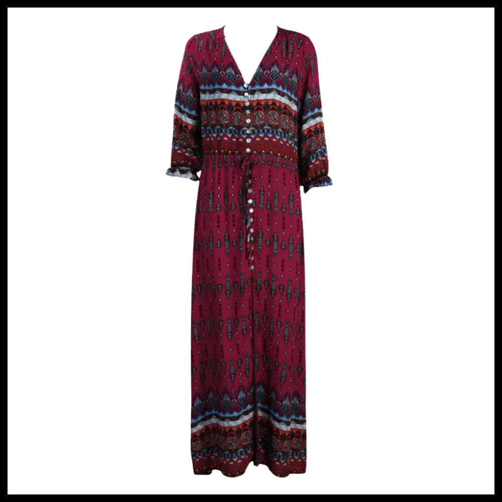 Robe longue à col en V de style bohème
- Ozerty