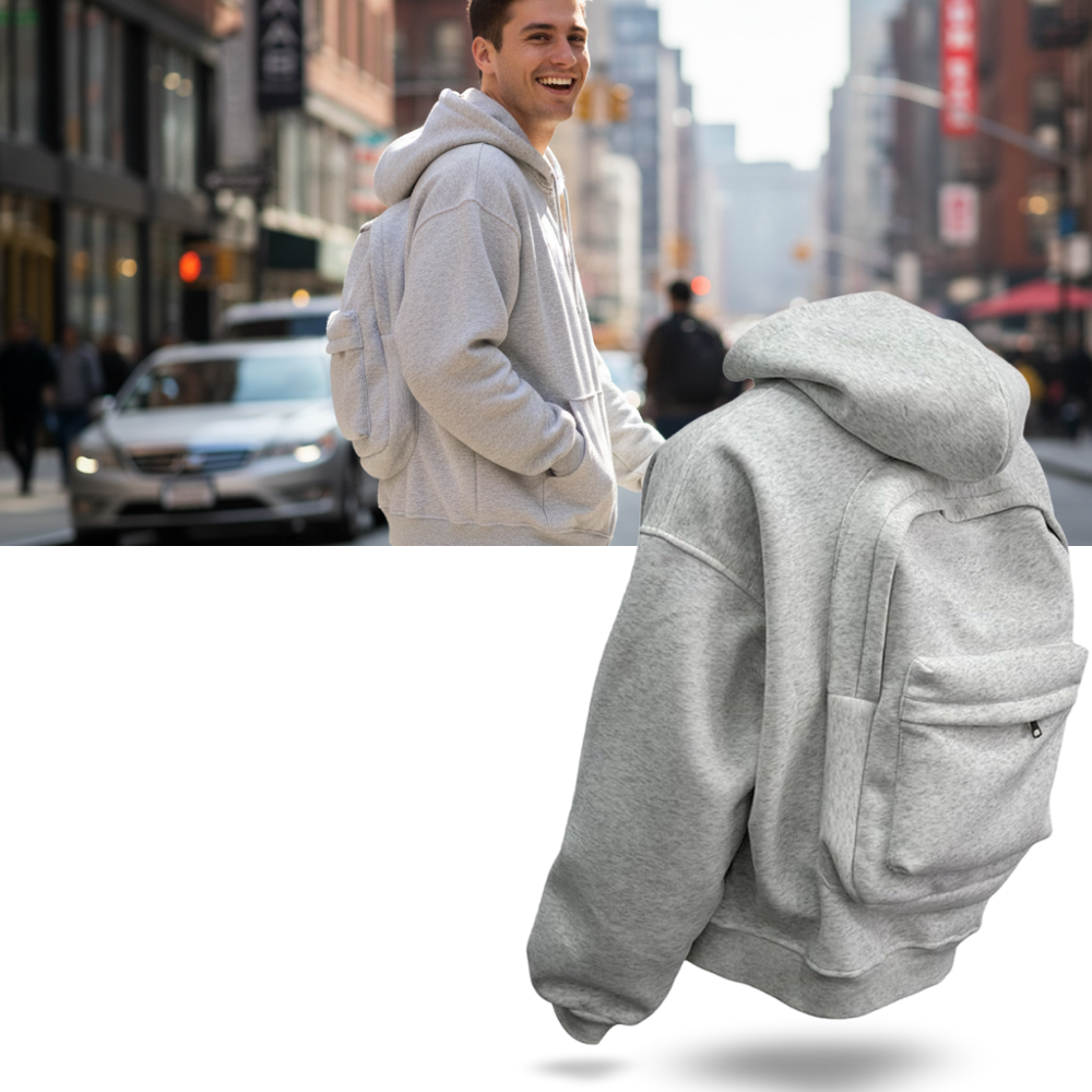 Sweat à capuche avec sac à dos intégré - Ozerty