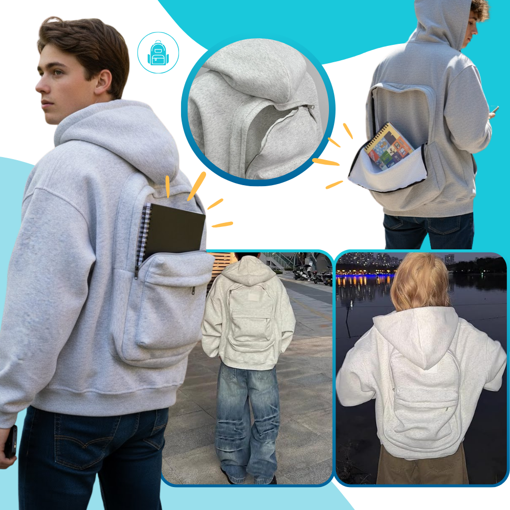 Sweat à capuche avec sac à dos intégré - Ozerty