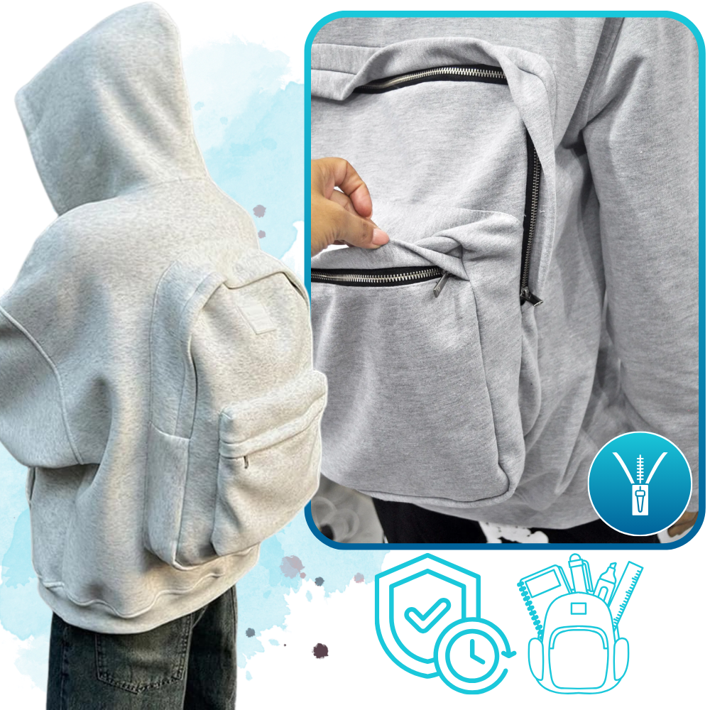 Sweat à capuche avec sac à dos intégré - Ozerty