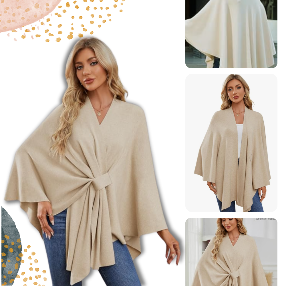 Veste poncho tricoté chic pour femme - Ozerty