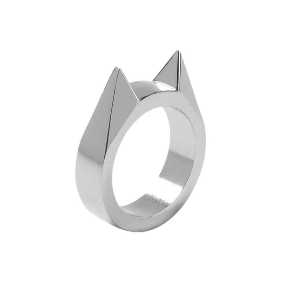 Bague d'autodéfense oreilles de chat -Argent - Ozerty