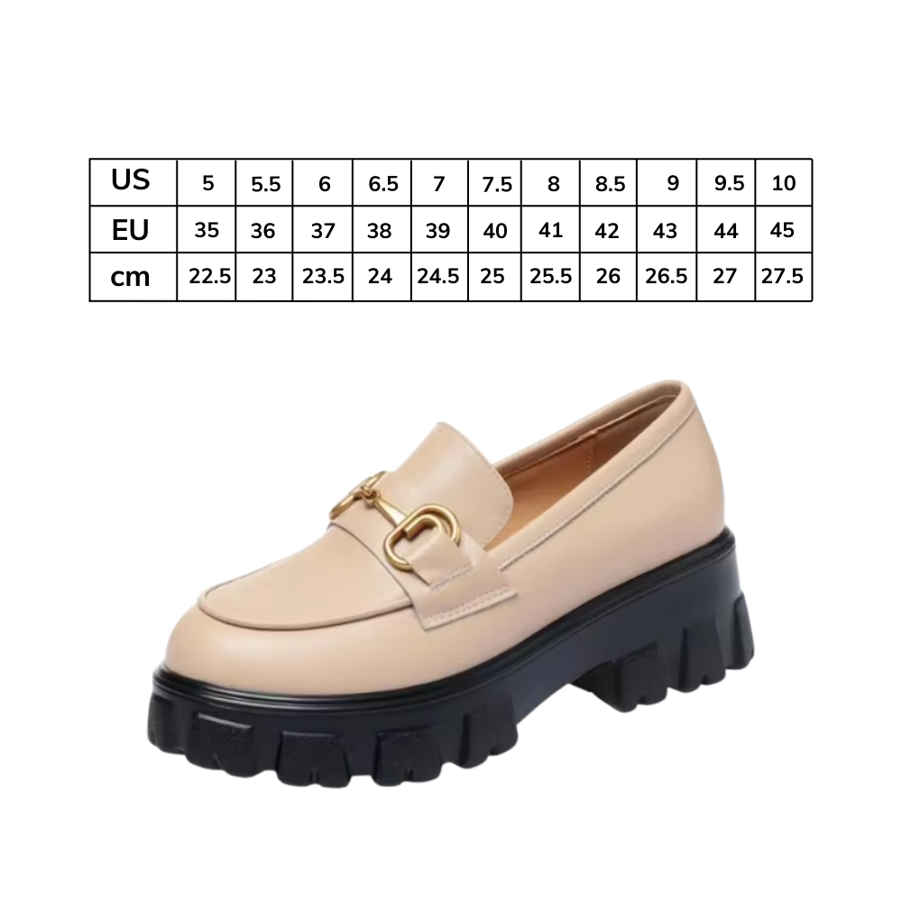 Mocassins en cuir élégants à semelles épaisses - Ozerty