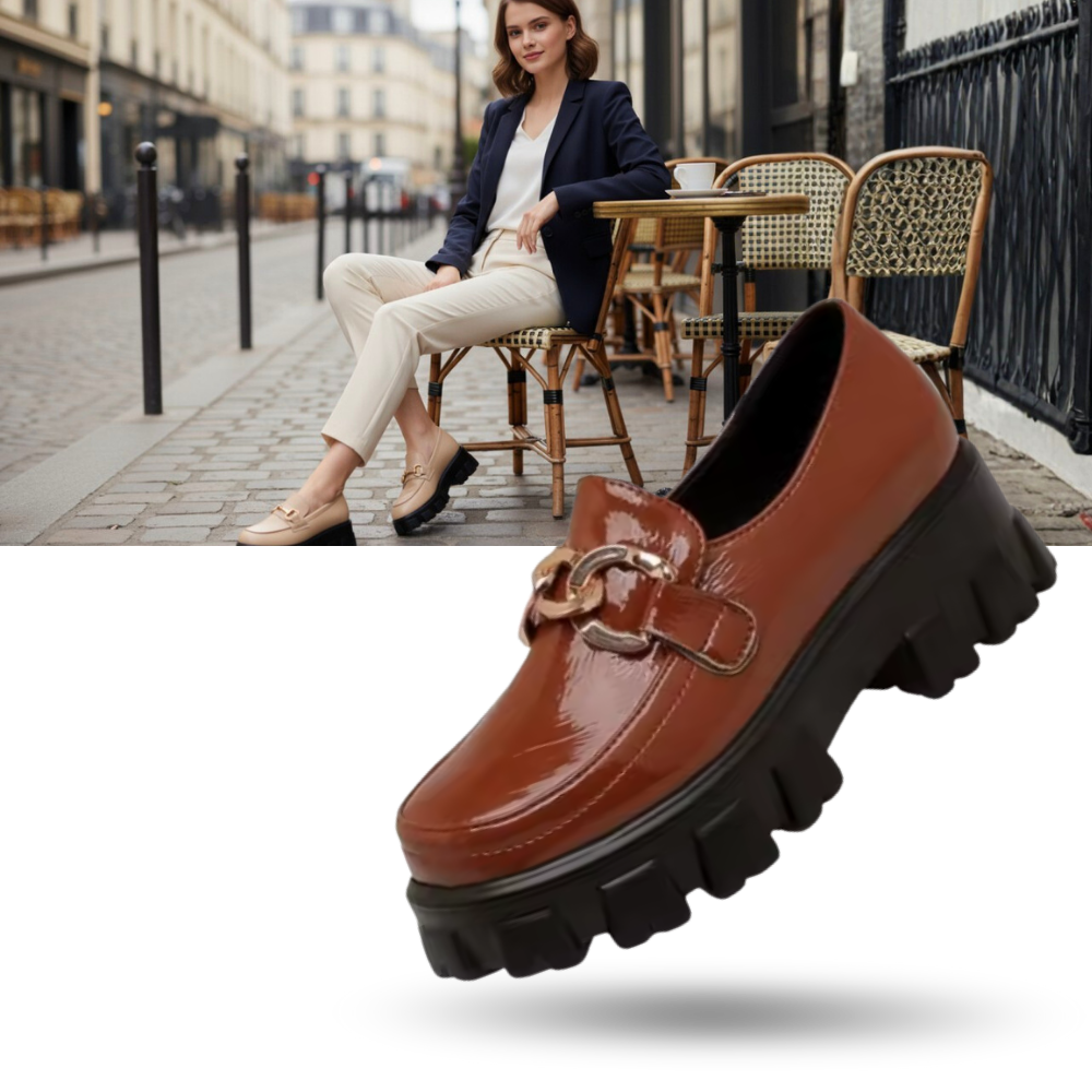 Mocassins en cuir élégants à semelles épaisses - Ozerty