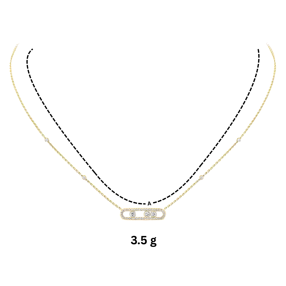 Collier intemporel à trois pierres mobiles - Ozerty