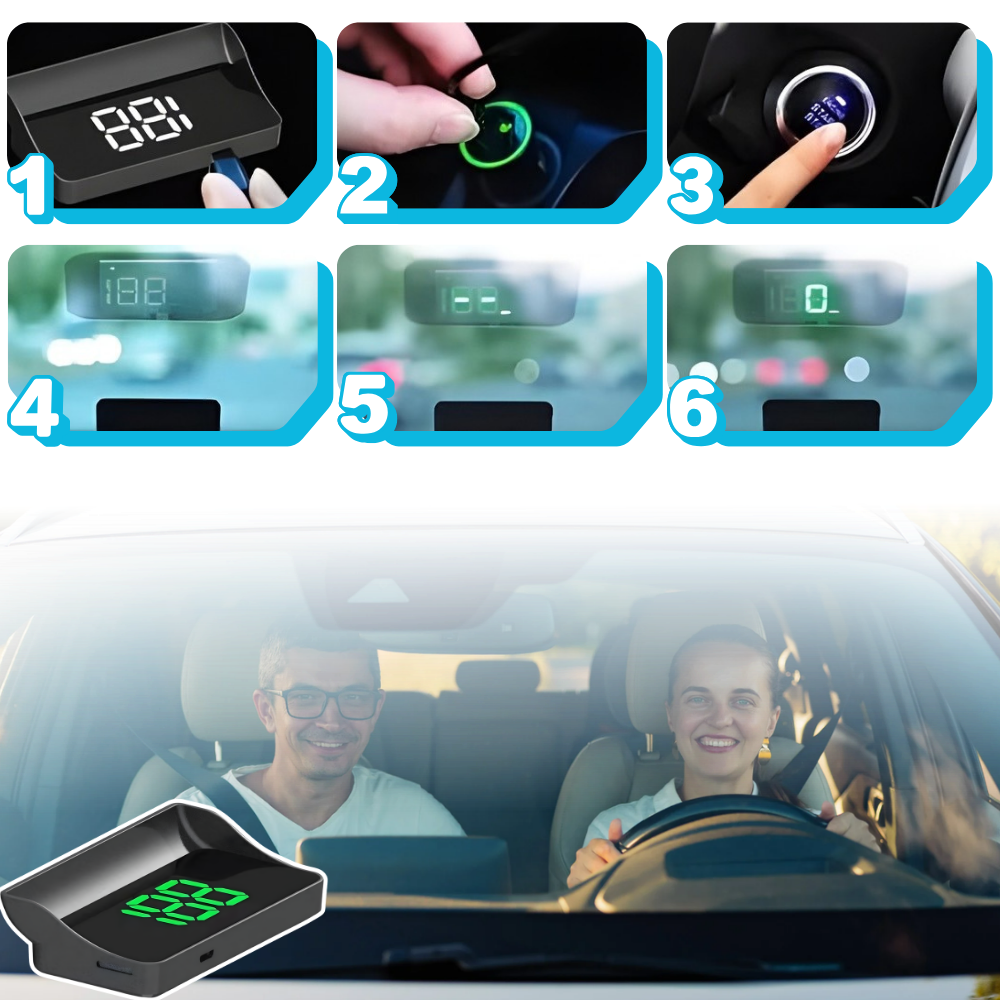 Affichage tête haute compteur de vitesse clair et intuitif - Ozerty