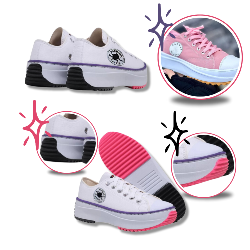 Sneakers anti-dérapantes en toile confortablement surélevées
- Ozerty