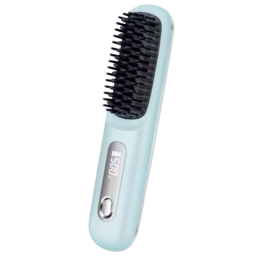 Brosse chauffante lissante sans fil -Bleu - Ozerty
