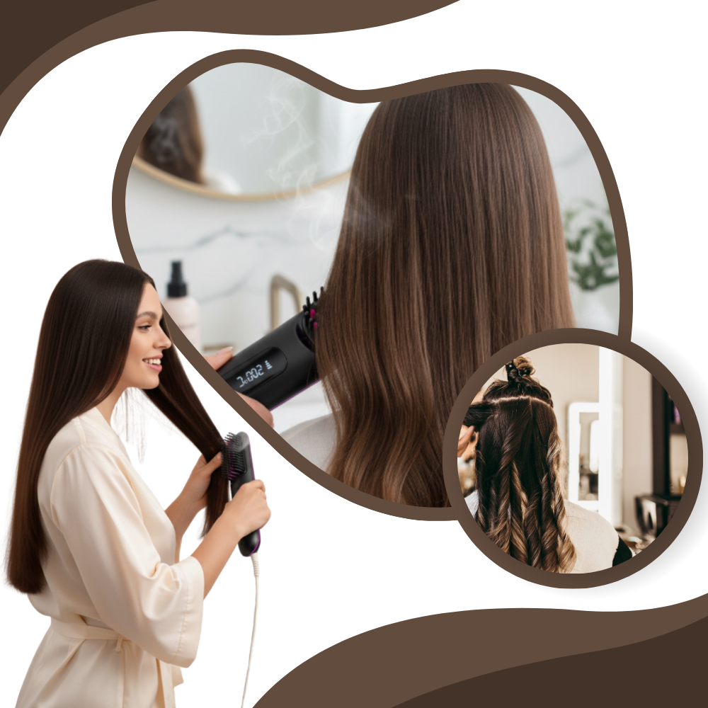 Brosse chauffante lissante sans fil - Ozerty