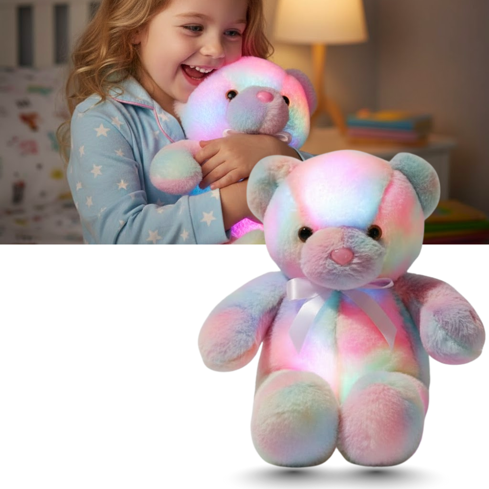 Peluche lumineuse LED en forme d'ourson - Ozerty
