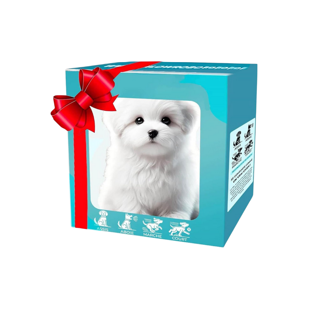 Adorable robot chaton/chiot -Chien blanc maltais - Ozerty