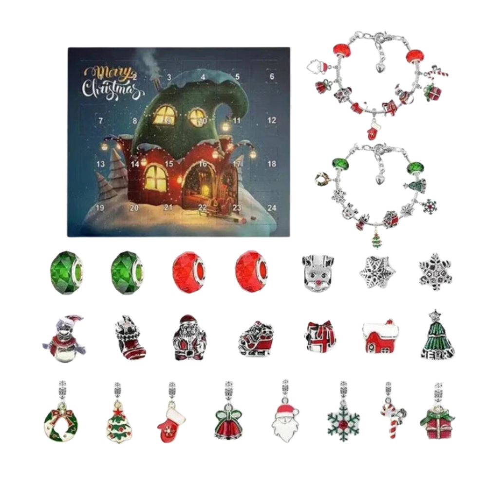 Calendrier de l'Avent Bijoux à faire soi-même de 24 jours -Maison des Schtroumpfs - Ozerty