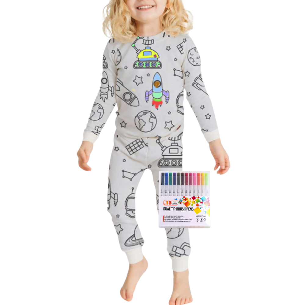 Pyjama à colorier -Mission Appollo - Ozerty
