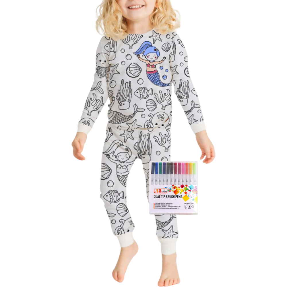 Pyjama à colorier -La petite sirène - Ozerty