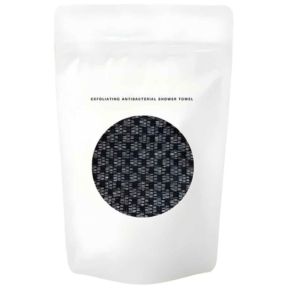 Gant de toilette exfoliant à double surface -Noir - Ozerty