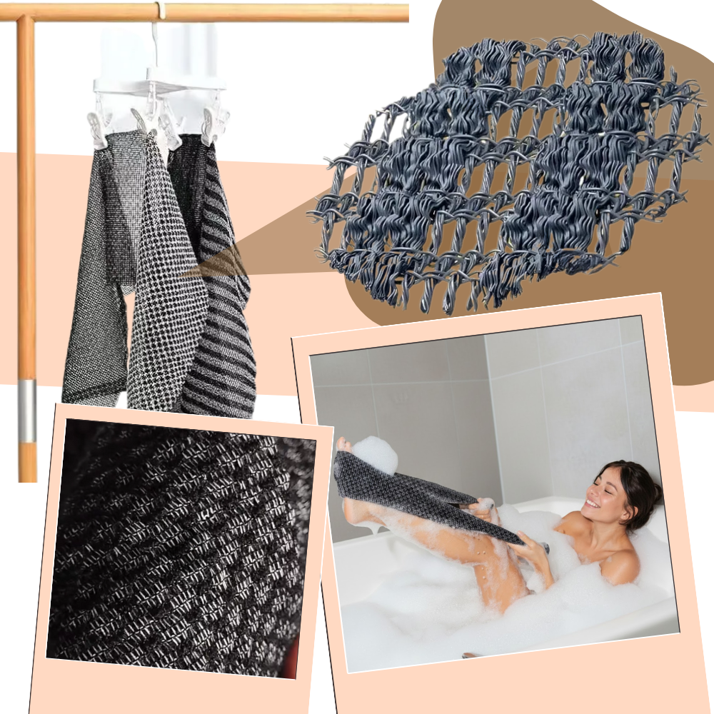 Gant de toilette exfoliant à double surface - Ozerty