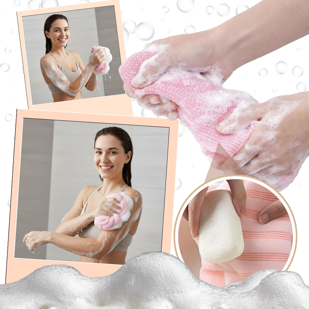 Gant de toilette exfoliant à double surface - Ozerty