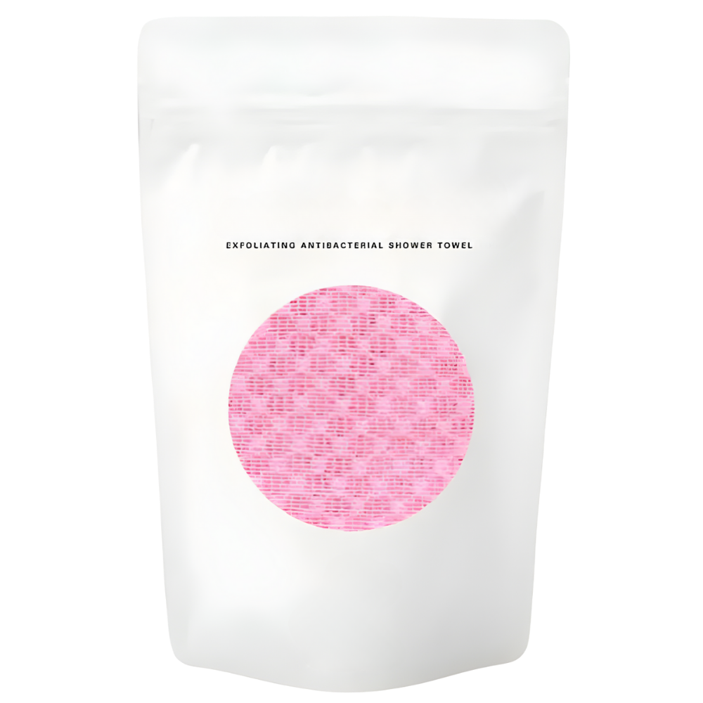 Gant de toilette exfoliant à double surface -Rose - Ozerty