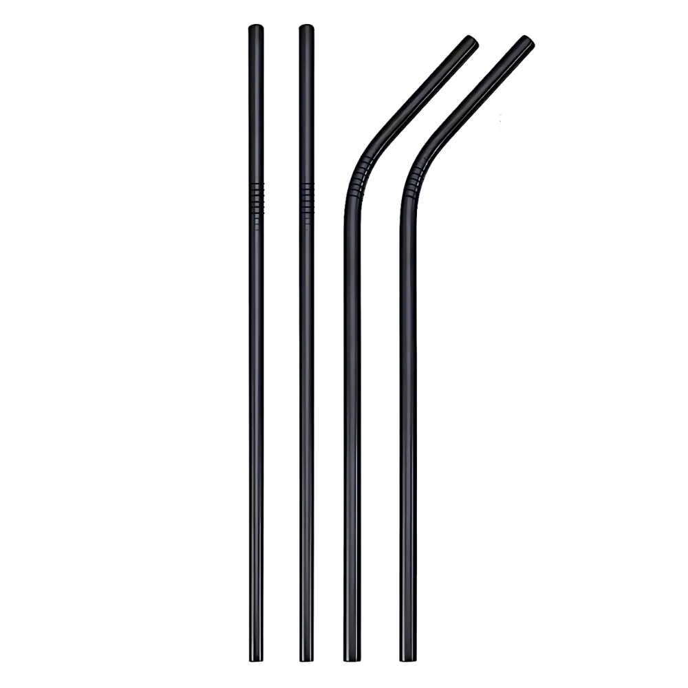 Paille réutilisable en acier inoxydable -Noir - Ozerty