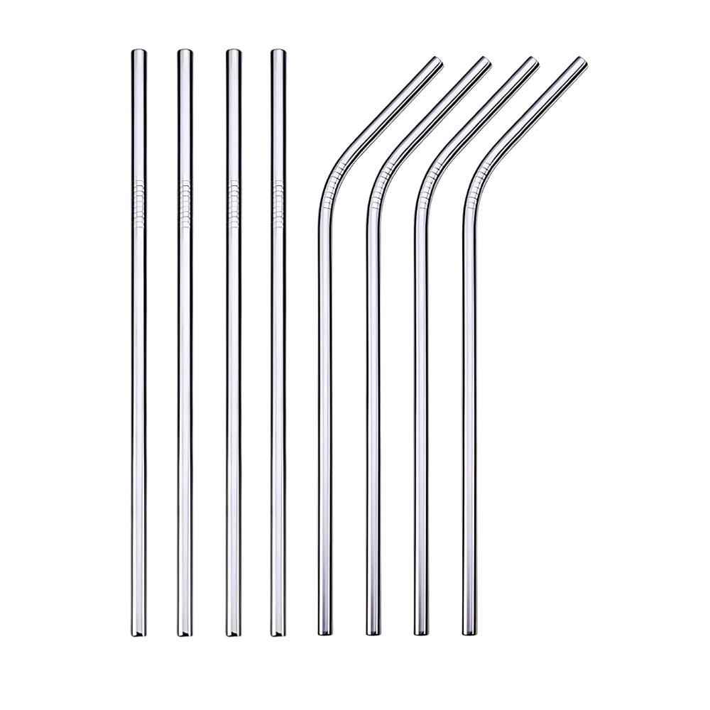 Paille réutilisable en acier inoxydable -Argent - Ozerty