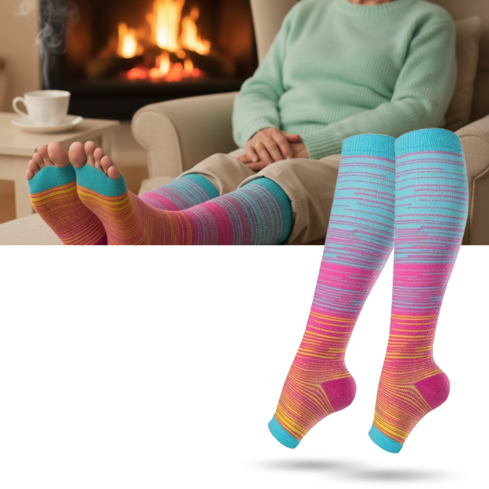 Chaussettes de compression élastiques pied ouvert - Ozerty