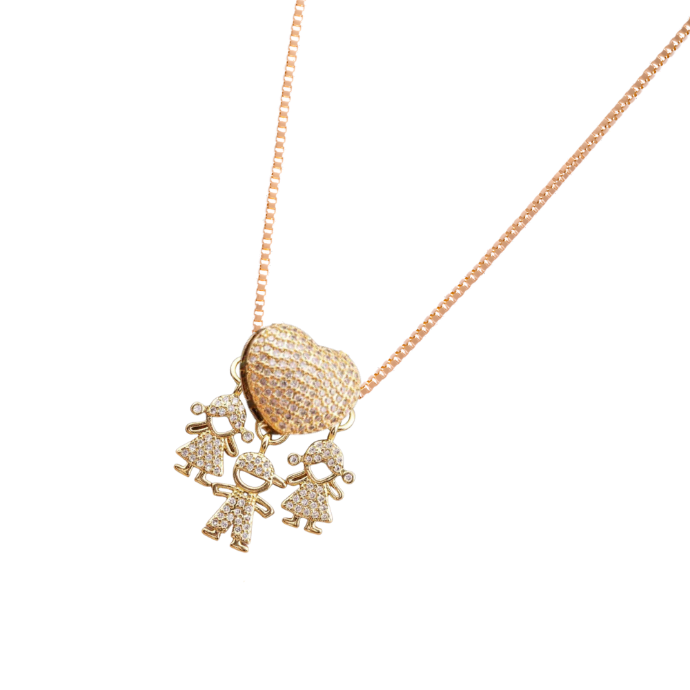Collier élégant à breloques pour maman
-2 filles 1 garçon - Ozerty