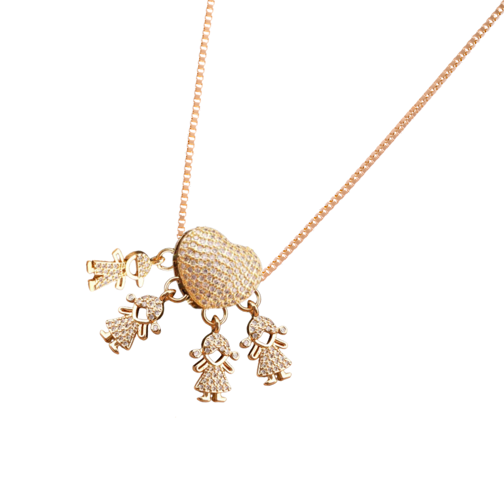 Collier élégant à breloques pour maman
-3 filles 1 garçon - Ozerty