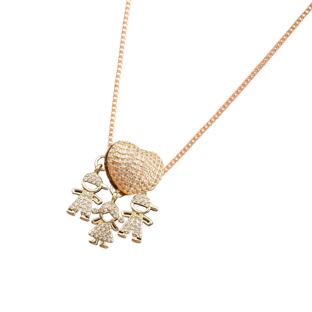 Collier élégant à breloques pour maman
-2 garçons 1 fille - Ozerty