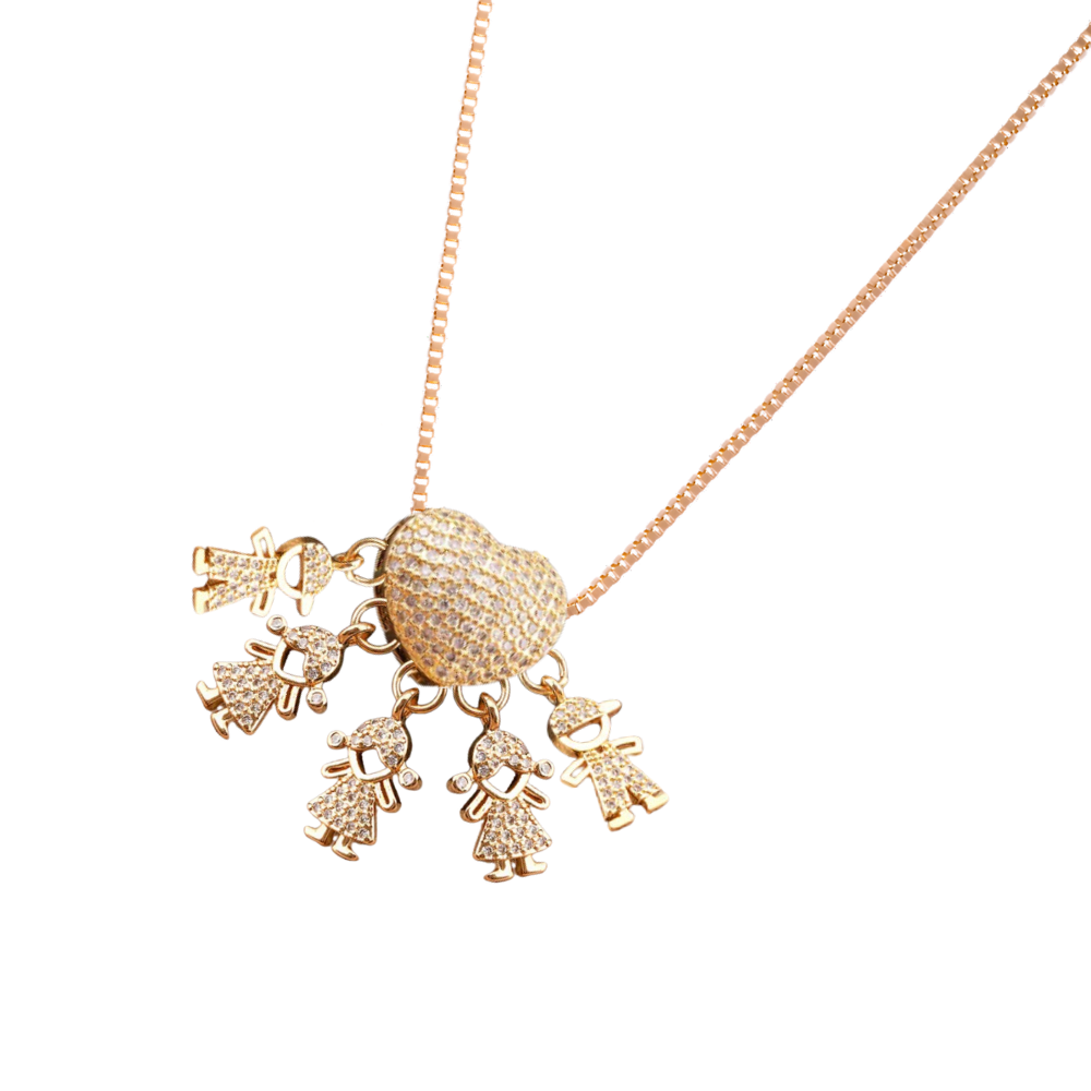 Collier élégant à breloques pour maman
-2 garçons 3 filles - Ozerty