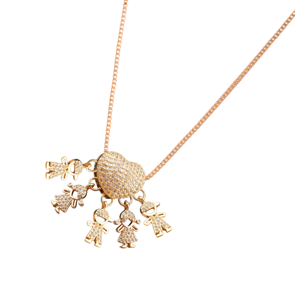 Collier élégant à breloques pour maman
-2 filles 3 garçons - Ozerty