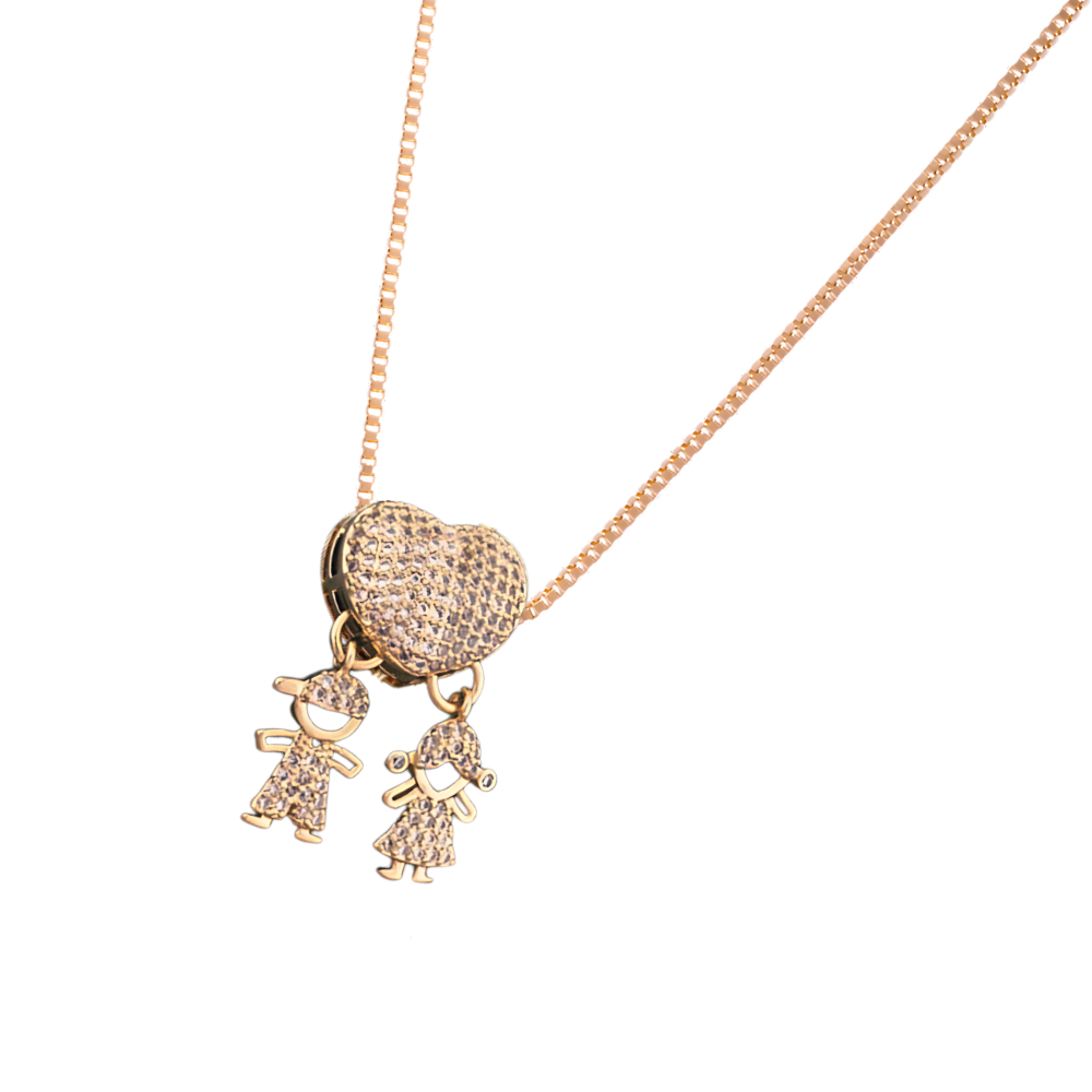 Collier élégant à breloques pour maman
-1 garçon 1 fille - Ozerty