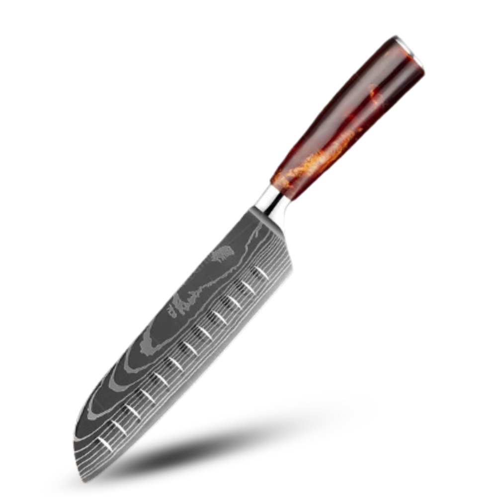 Série de couteaux japonais Terre de Feu
-Grand couteau Santoku - Ozerty