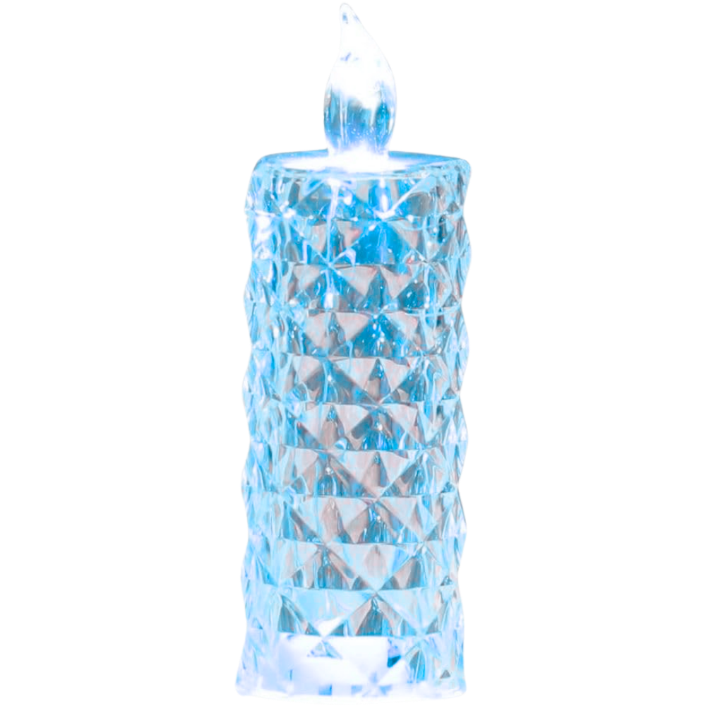 Bougie décorative LED sans flamme en cristal -Bleu - Ozerty