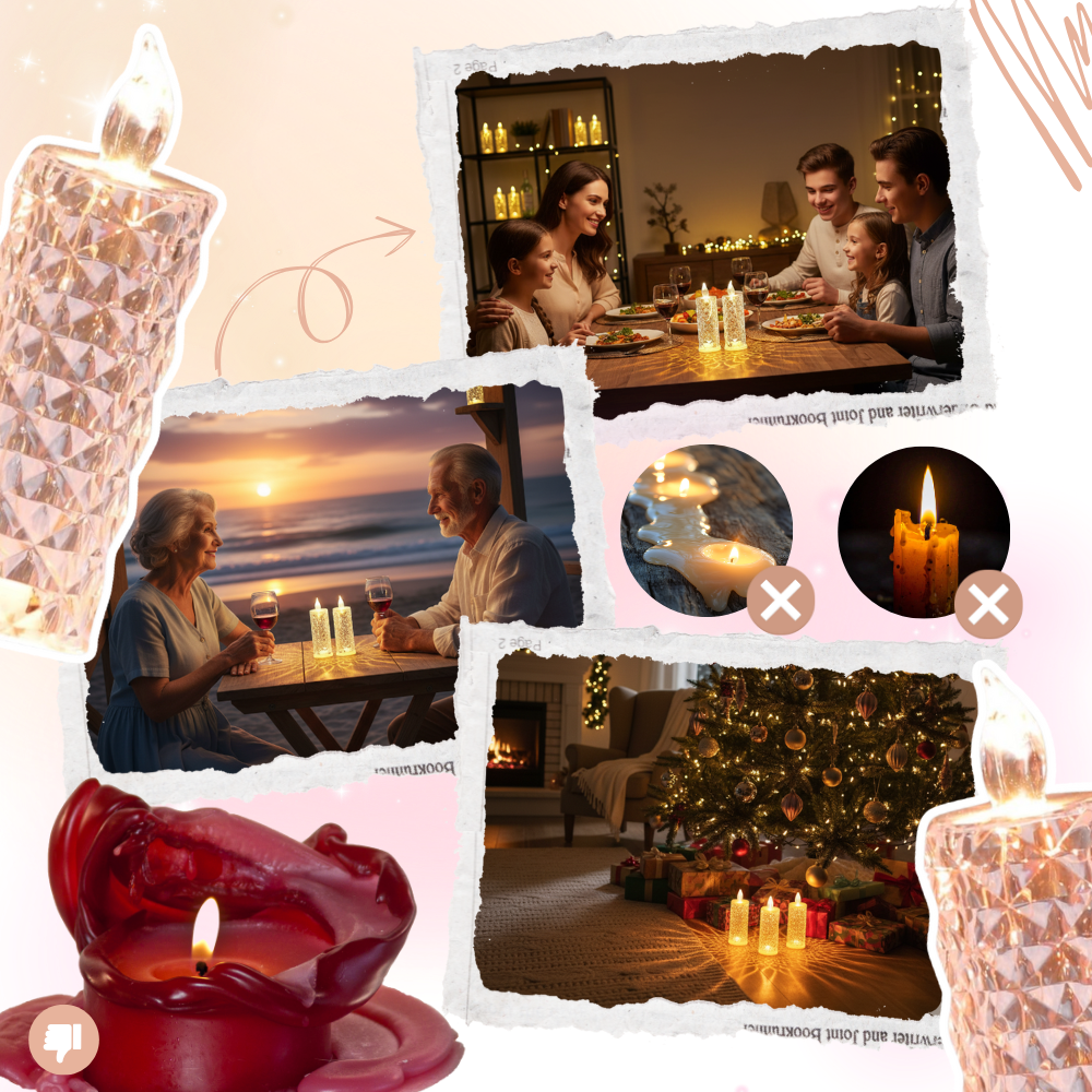Bougie décorative LED sans flamme en cristal - Ozerty