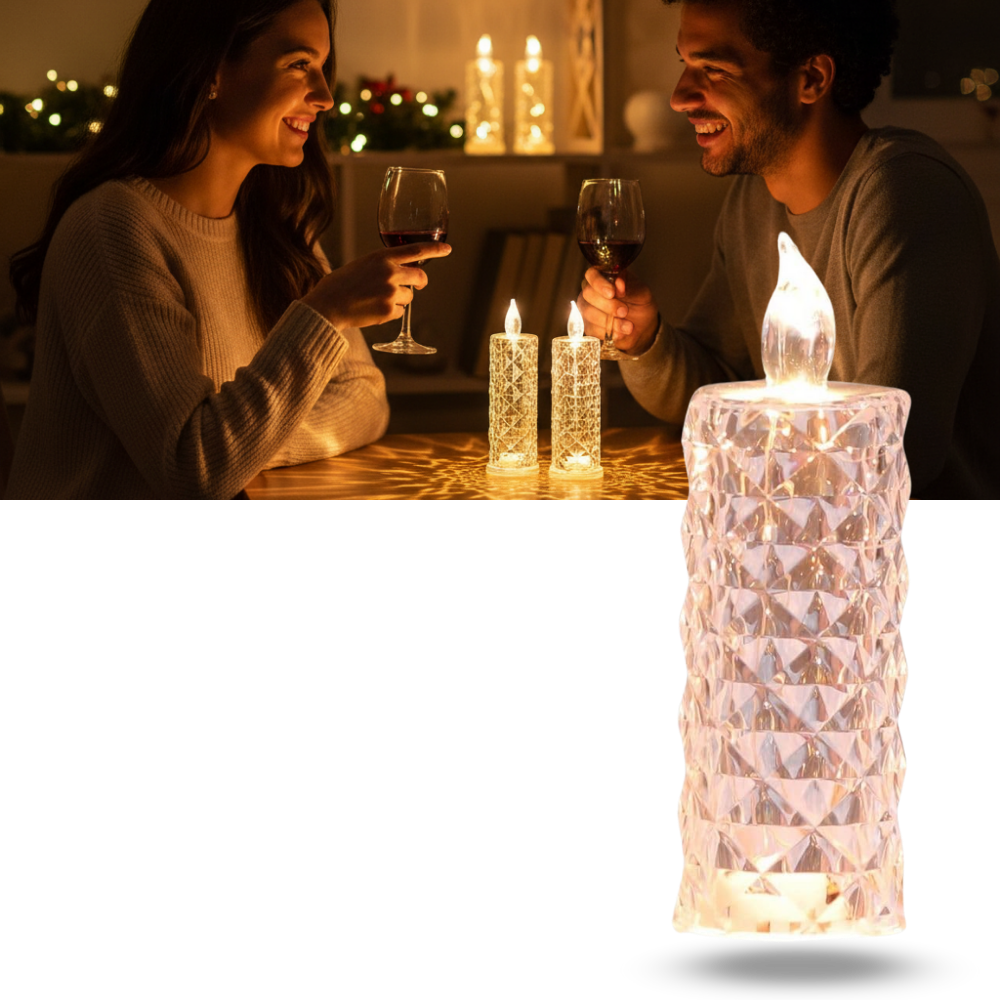 Bougie décorative LED sans flamme en cristal - Ozerty