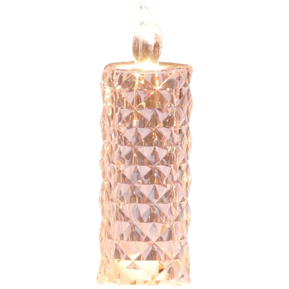 Bougie décorative LED sans flamme en cristal -Blanc chaud - Ozerty