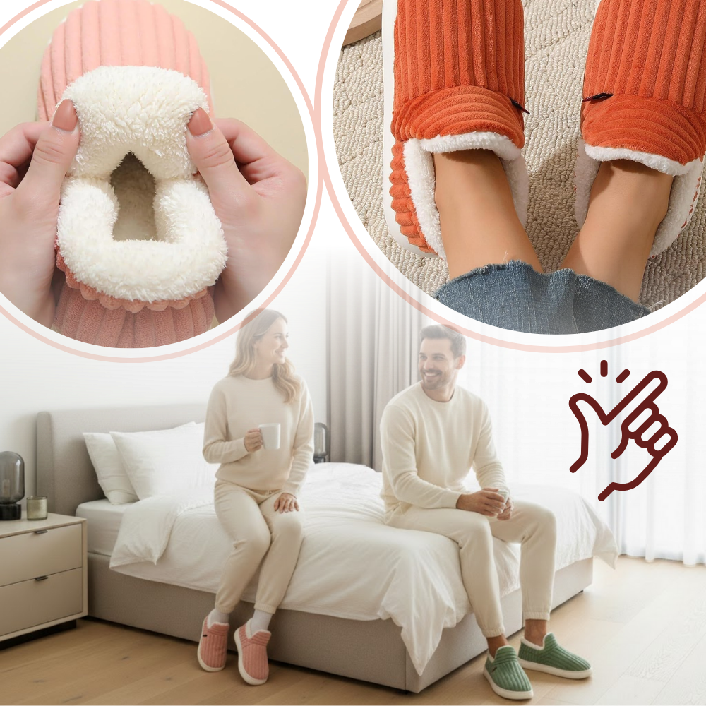 pantoufles d'intérieur douillettes en peluche moelleuse - Ozerty