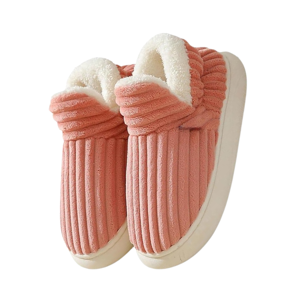 pantoufles d'intérieur douillettes en peluche moelleuse -Rose - Ozerty
