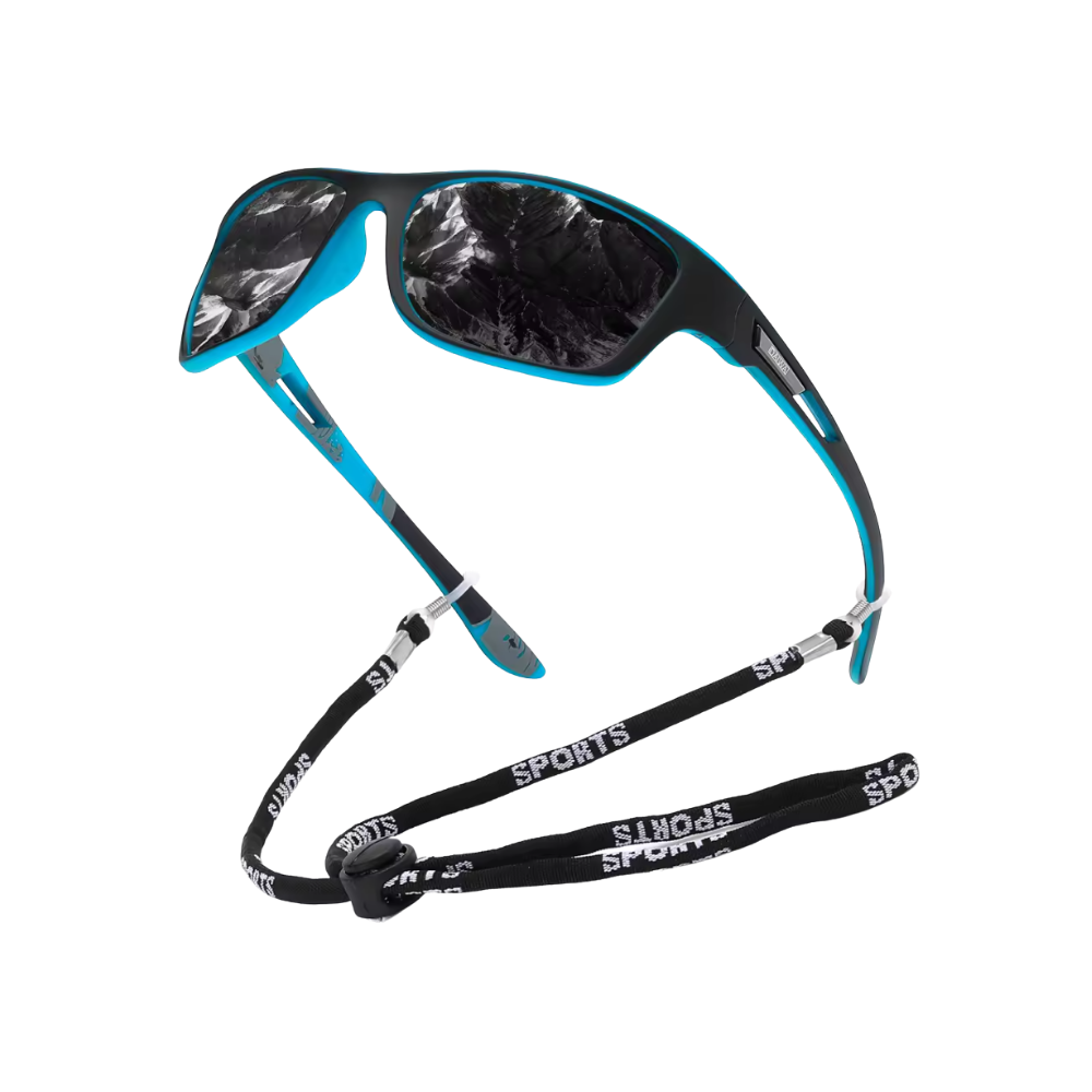 Lunettes de soleil polarisées flottantes -Noir et bleu - Ozerty