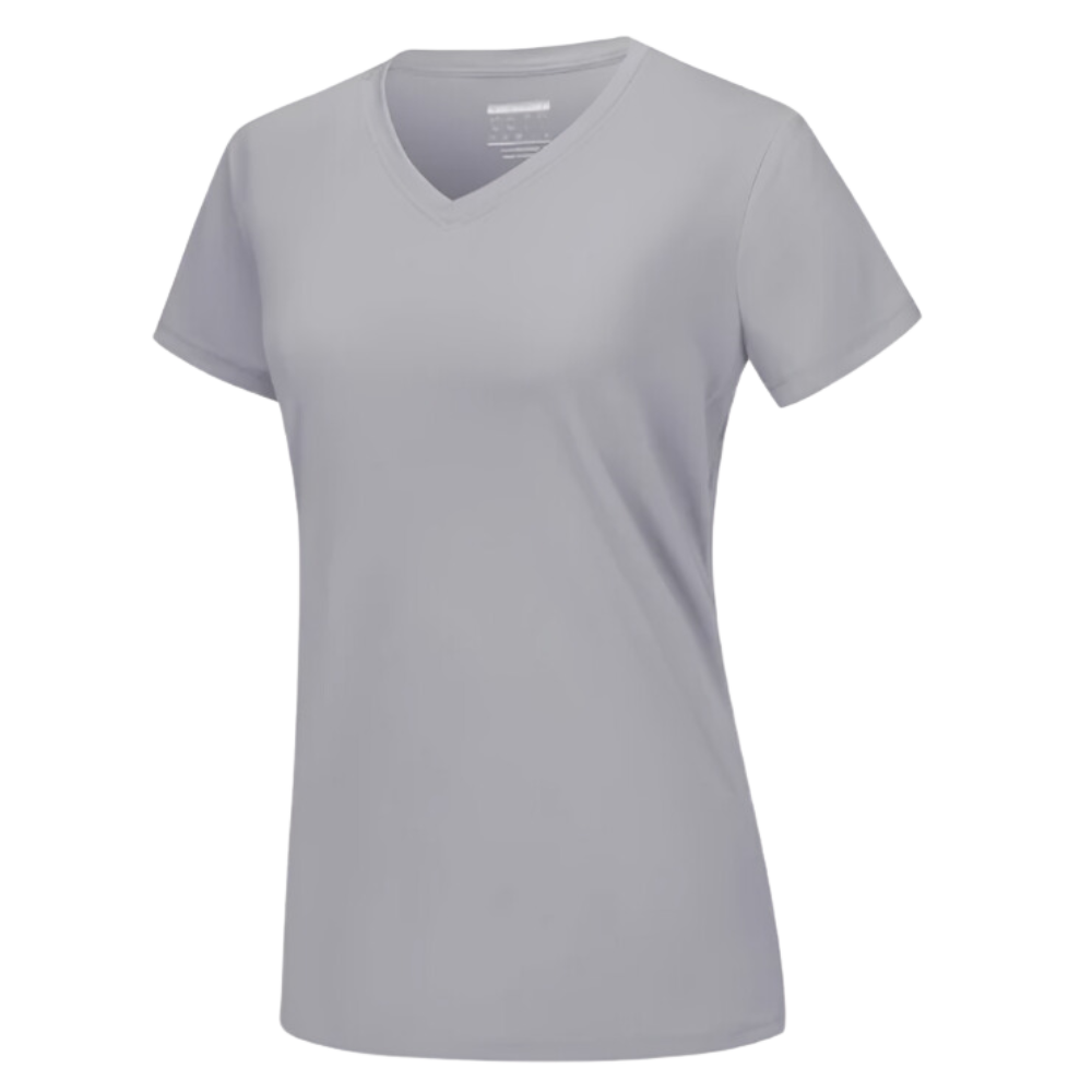 T-shirt rafraîchissant col en V pour femme
-Gris clair - Ozerty