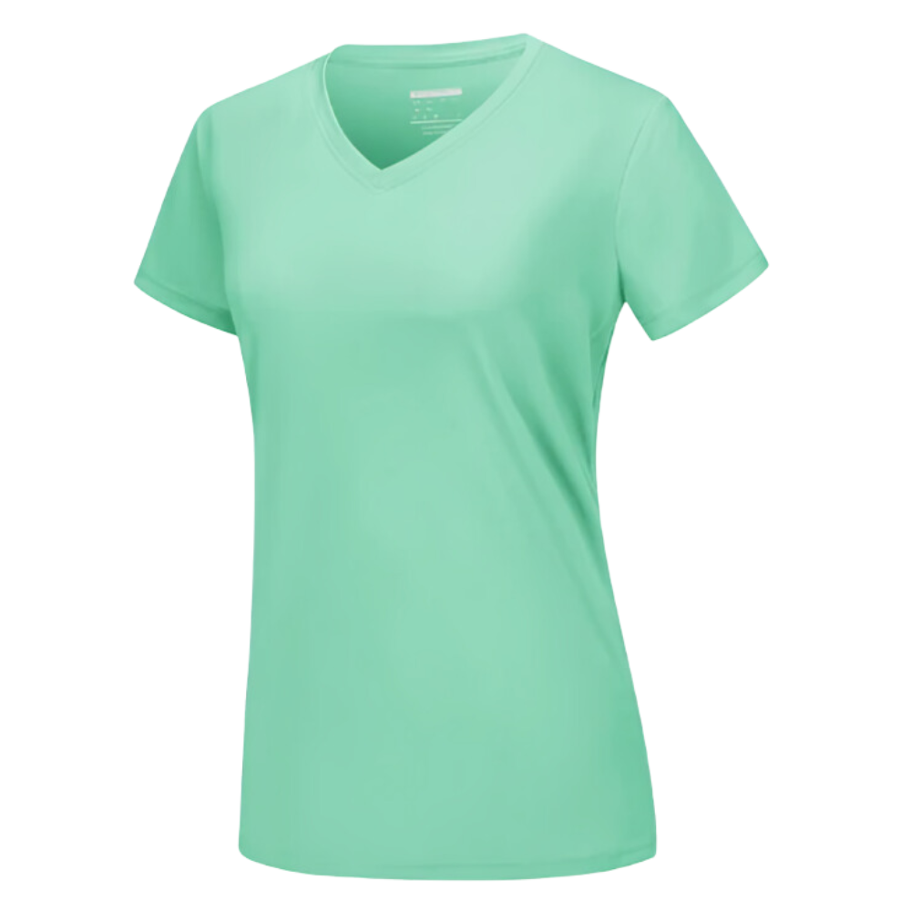 T-shirt rafraîchissant col en V pour femme
-Vert menthe - Ozerty