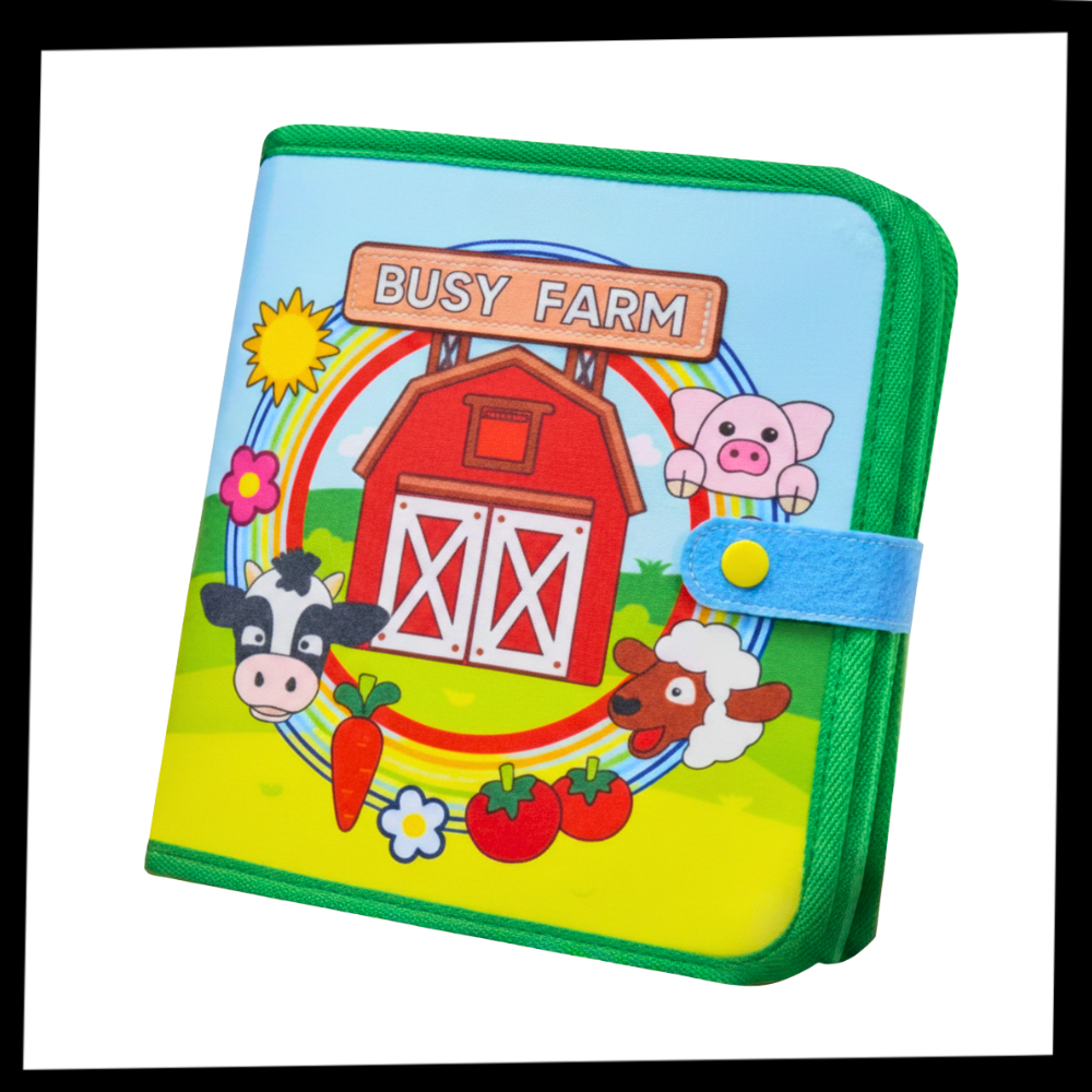 Livre interactif à velcro pour enfants sur le thème de la ferme - Ozerty