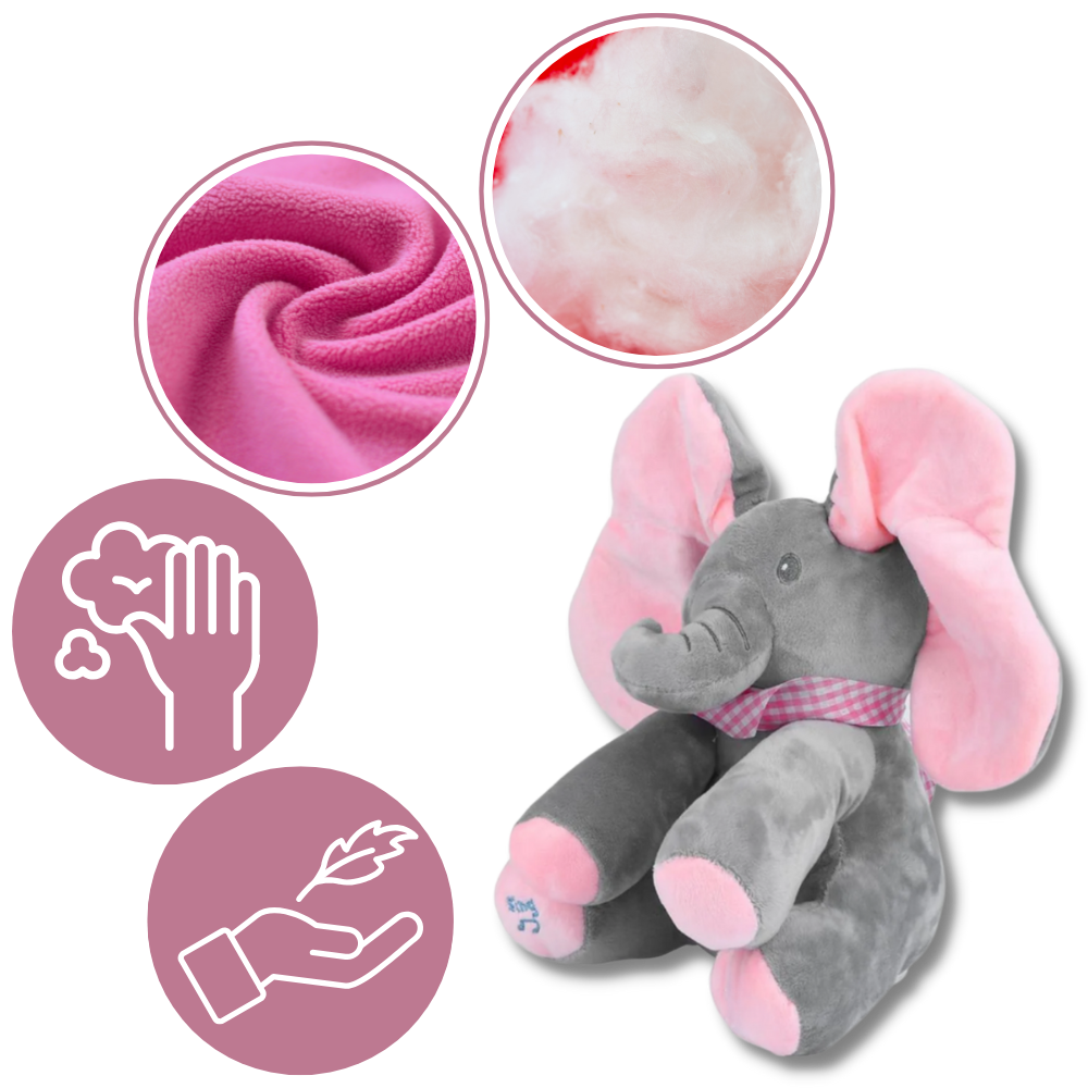 Peluche éléphant cache-cache interactif - Ozerty