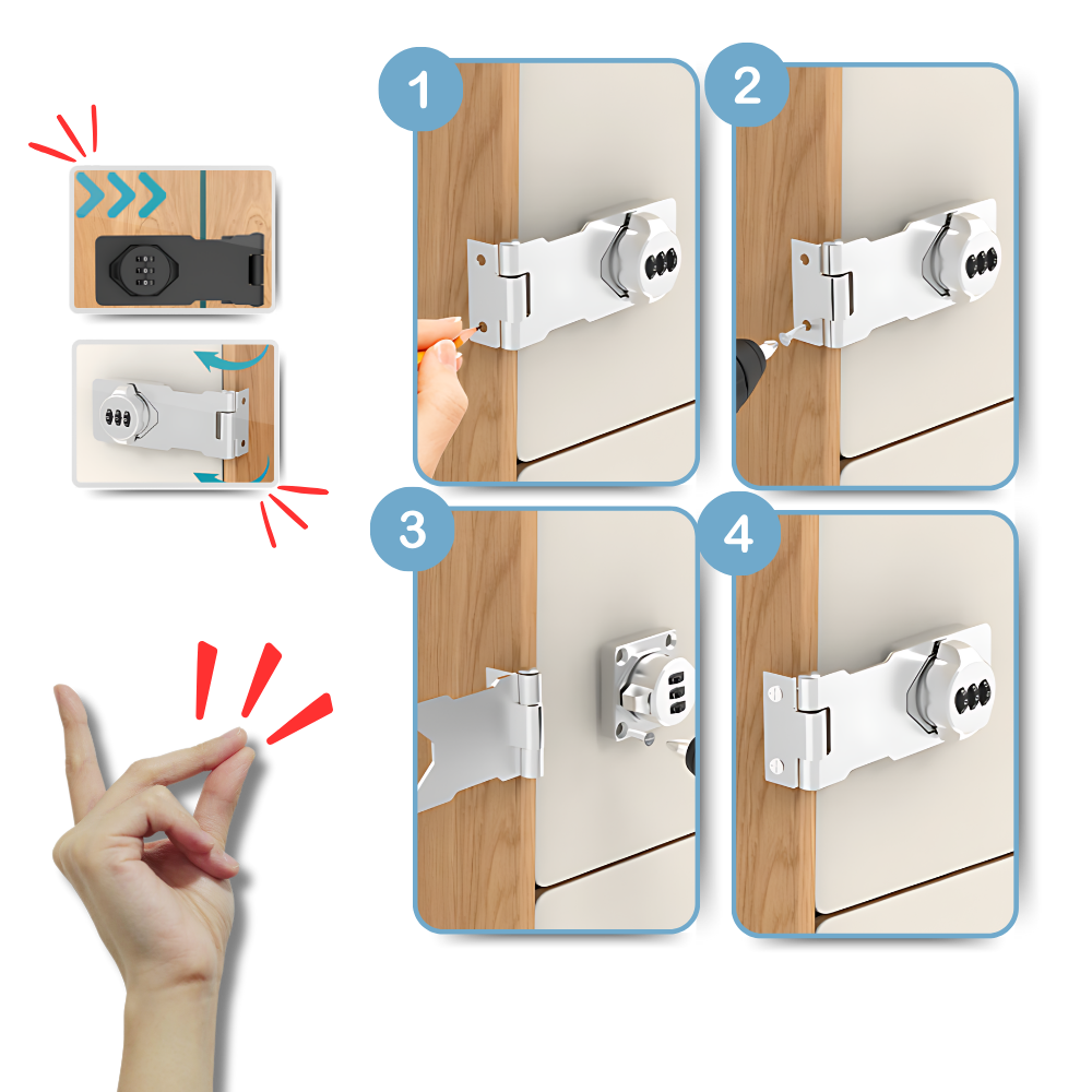 Serrure d'armoire sans clé à installation rapide
- Ozerty
