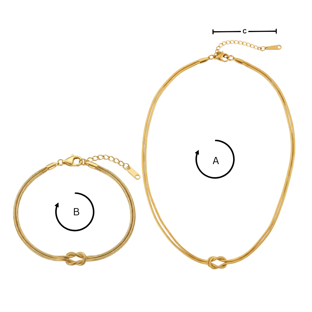 Collier et bracelet Love Knot - Ozerty