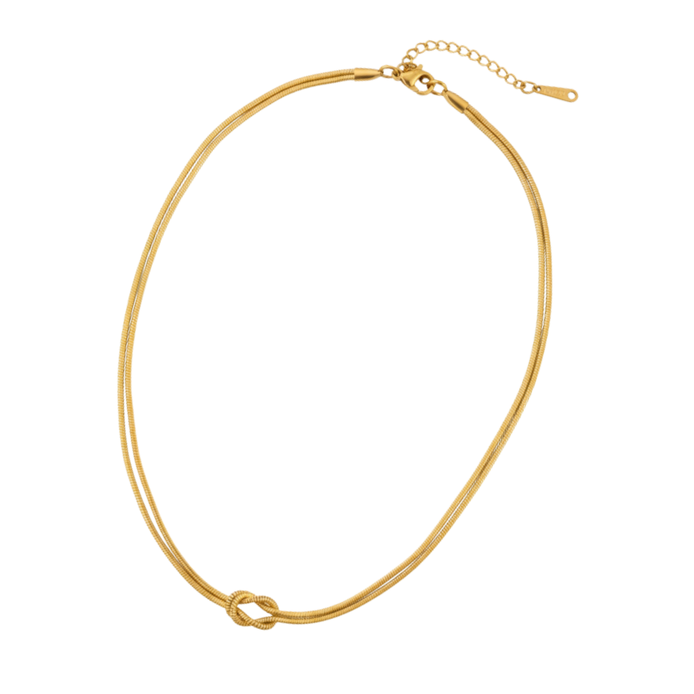Collier et bracelet Love Knot -Or - Ozerty