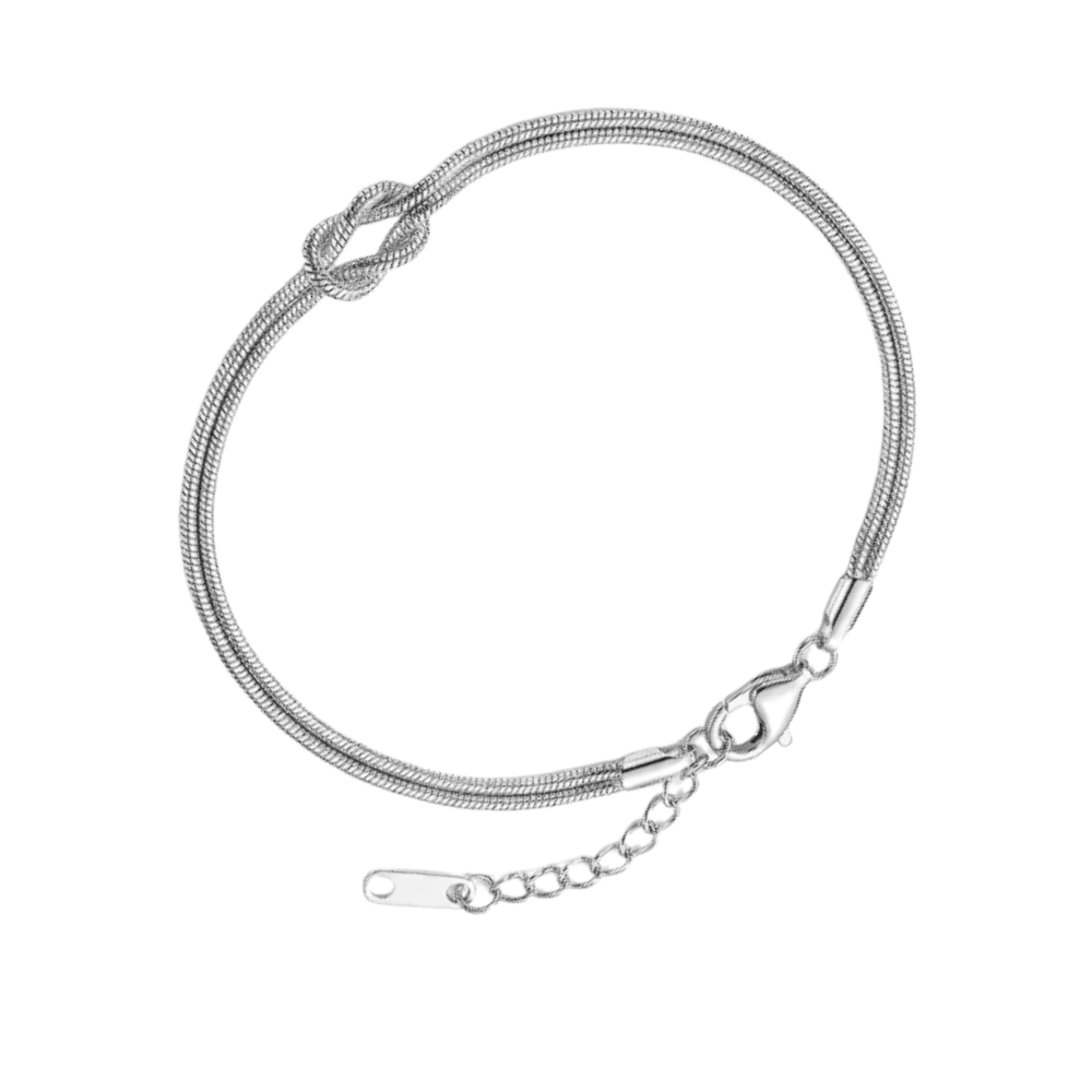 Collier et bracelet Love Knot -Argent - Ozerty
